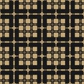 Vector abstract geometric seamless pattern. Golden texture with squares, grid Royalty Free Stock Photo