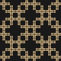 Vector abstract geometric seamless pattern. Golden texture with squares, grid Royalty Free Stock Photo