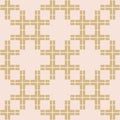 Vector abstract geometric seamless pattern. Golden texture with squares, grid Royalty Free Stock Photo