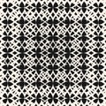 Vector abstract geometric seamless pattern with mesh, net, weave, tissue. Radial halftone transition effect. Royalty Free Stock Photo