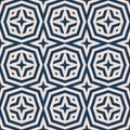 Vector abstract geometric lines seamless pattern. Dark blue and beige color Royalty Free Stock Photo