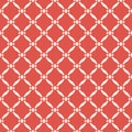 Vector abstract geometric seamless pattern. Red and white grid texture Royalty Free Stock Photo