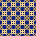 Vector abstract geometric seamless pattern. Simple yellow and blue ornament Royalty Free Stock Photo