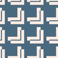 Vector abstract geometric seamless pattern with square shapes. Blue and beige Royalty Free Stock Photo