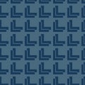 Vector abstract geometric seamless pattern with square shapes. Dark blue color