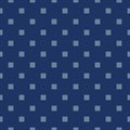 Vector abstract geometric seamless pattern with square shapes. Dark blue color Royalty Free Stock Photo