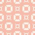 Vector abstract geometric seamless pattern with square shapes. Pink and beige Royalty Free Stock Photo