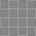 Vector abstract geometric seamless pattern. Weaving textile fabric with black and white crossed straight lines. Checked Royalty Free Stock Photo