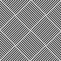 Vector abstract geometric seamless pattern. Weaving textile fabric with black and white crossed straight lines. Checked Royalty Free Stock Photo