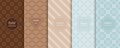 Vector abstract geometric seamless patterns. Set of stylish pastel backgrounds Royalty Free Stock Photo