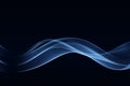 Vector abstract glowing blue wave design element on dark background. Science or technology design background. Royalty Free Stock Photo