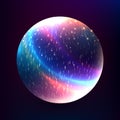 Vector abstract glowing magic sphere. 3d planet concept. Shape o Royalty Free Stock Photo