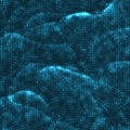 Vector abstract glowing point noise background. Array of glowing points in form of distorted surface. Royalty Free Stock Photo