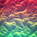 Vector abstract glowing point noise background. Array of glowing points in form of distorted surface. Royalty Free Stock Photo
