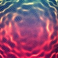 Vector abstract glowing point noise background. Array of glowing points in form of distorted surface. Royalty Free Stock Photo