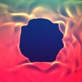 Vector abstract glowing point noise red background. Array of glowing points in form of distorted surface. Royalty Free Stock Photo