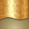 Vector abstract gold background with curve and cells