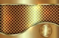 Vector abstract golden background with curve in