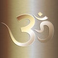 Vector abstract golden background with om mantra