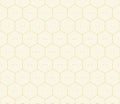 Vector abstract golden geometric pattern with hexagonal grid, thin curved lines Royalty Free Stock Photo