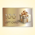 Vector abstract golden gift card with box