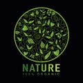 Vector abstract green nature logo design  - emblems for holistic medicine centers, natural and organic food products. Organic Royalty Free Stock Photo