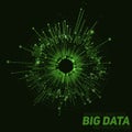 Vector abstract green round big data visualization. Futuristic infographics design. Visual information complexity. Royalty Free Stock Photo