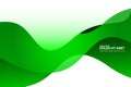 Vector abstract green wavy waves background, wallpaper. Brochure, design. on white background