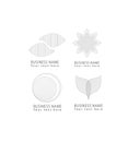Vector abstract grid, round, flower, petals, circle shapes grid pattern logo icons set for corporate and business identity Royalty Free Stock Photo