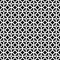 Black and white vector abstract seamless pattern with grid, diamond shapes, stars, rhombuses, lattice, repeat tiles Royalty Free Stock Photo