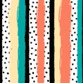 Vector abstract hand drawn seamless pattern with striped elements Royalty Free Stock Photo