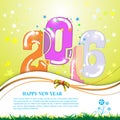 Vector abstract 2016 happy new year banner design celebrate concept Royalty Free Stock Photo