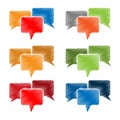 Vector abstract hatched chat icon. Flat design.