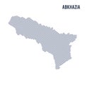 Vector abstract hatched map of Abkhazia isolated on a white background.