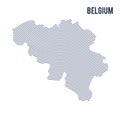 Vector abstract hatched map of Belgium with curve lines isolated on a white background.