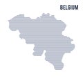 Vector abstract hatched map of Belgium with lines isolated on a white background.