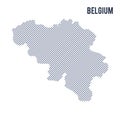 Vector abstract hatched map of Belgium with oblique lines isolated on a white background.