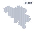 Vector abstract hatched map of Belgium with vertical lines isolated on a white background.