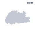 Vector abstract hatched map of Bhutan with curve lines isolated on a white background.