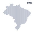 Vector abstract hatched map of Brazil with vertical lines isolated on a white background. Royalty Free Stock Photo