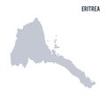 Vector abstract hatched map of Eritrea with curve lines isolated on a white background. Royalty Free Stock Photo