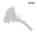 Vector abstract hatched map of Eritrea with vertical lines isolated on a white background. Royalty Free Stock Photo