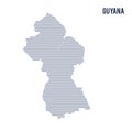 Vector abstract hatched map of Guyana with lines isolated on a white background. Royalty Free Stock Photo