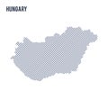 Vector abstract hatched map of Hungary with oblique lines isolated on a white background. Royalty Free Stock Photo