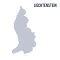 Vector abstract hatched map of Liechtenstein with oblique lines isolated on a white background.