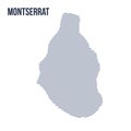 Vector abstract hatched map of Montserrat with zig zag lines isolated on a white background.