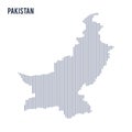 Vector abstract hatched map of Pakistan with vertical lines isolated on a white background. Royalty Free Stock Photo