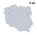 Vector abstract hatched map of Poland with curve lines isolated on a white background. Royalty Free Stock Photo