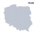 Vector abstract hatched map of Poland with vertical lines isolated on a white background. Royalty Free Stock Photo