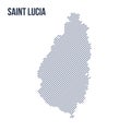 Vector abstract hatched map of Saint Lucia with oblique lines isolated on a white background.